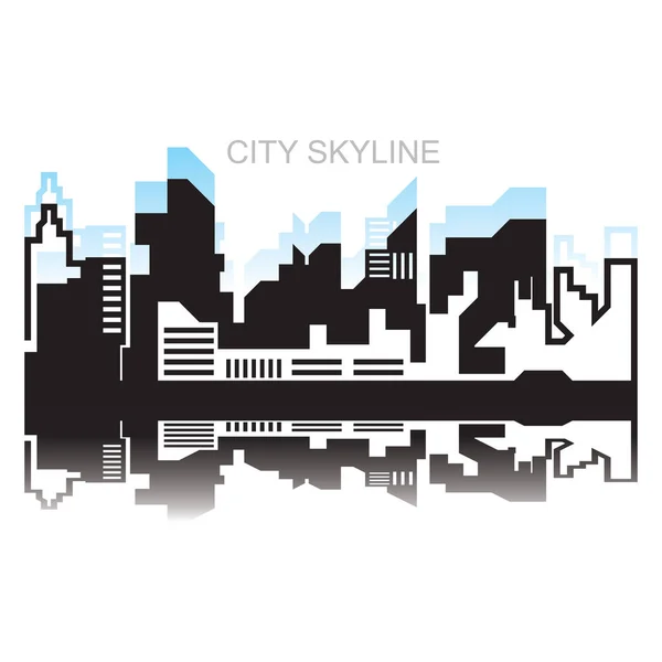 Ciudad Silueta Skyline Diseño Ilustración Ciudad Paisaje Panorama Edificio Vector — Vector de stock