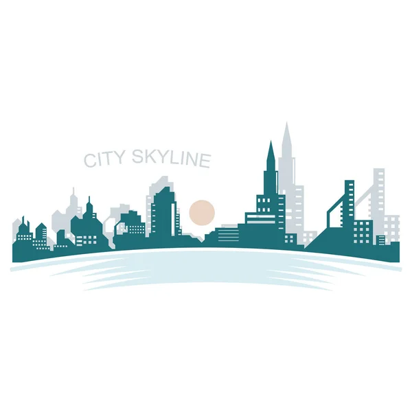 Város Sziluett Skyline Illusztráció Design Városkép Panoráma Épület Vektor — Stock Vector