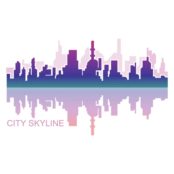 Ciudad Silueta Skyline Diseño Ilustración Ciudad Paisaje Panorama Edificio Vector — Vector de stock