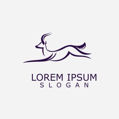 Antilop logo tasarımı hayvan tasarımı basit illüstrasyon fikri 