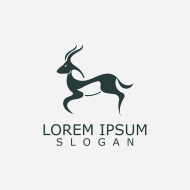 Antilop logo tasarımı hayvan tasarımı basit illüstrasyon fikri 