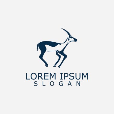 Antilop logo tasarımı hayvan tasarımı basit illüstrasyon fikri 