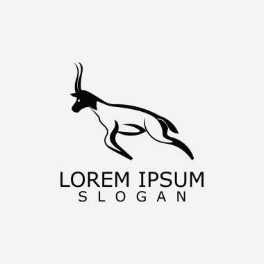 Antilop logo tasarımı hayvan tasarımı basit illüstrasyon fikri 