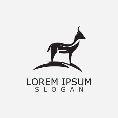 Antilop logo tasarımı hayvan tasarımı basit illüstrasyon fikri 