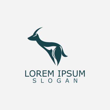 Antilop logo tasarımı hayvan tasarımı basit illüstrasyon fikri 