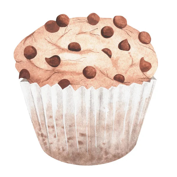 Cupcake Aquarell Vintage Illustration Vereinzelt Auf Weißem Hintergrund Für Ihr — Stockfoto