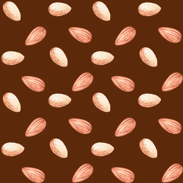 Kusursuz desen. Badem. Suluboya vintage çizim. Tasarımın için. Kartpostalların, davetiyelerin, çıkartmaların tasarımı için uygun..