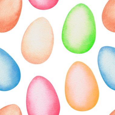 Paskalya yumurtaları pürüzsüz. Suluboya vintage çizim. Beyaz bir arkaplanda izole edilmiş.