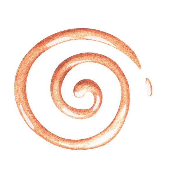 Karamelli şekerleme. Suluboya çizimi. Beyaz bir arka planda izole edilmiş. Tasarım için.