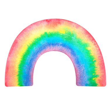 Gökkuşağı yarım daire. Aziz Patrick Günü. Suluboya çizimi. Beyaz bir arkaplanda izole edilmiş.