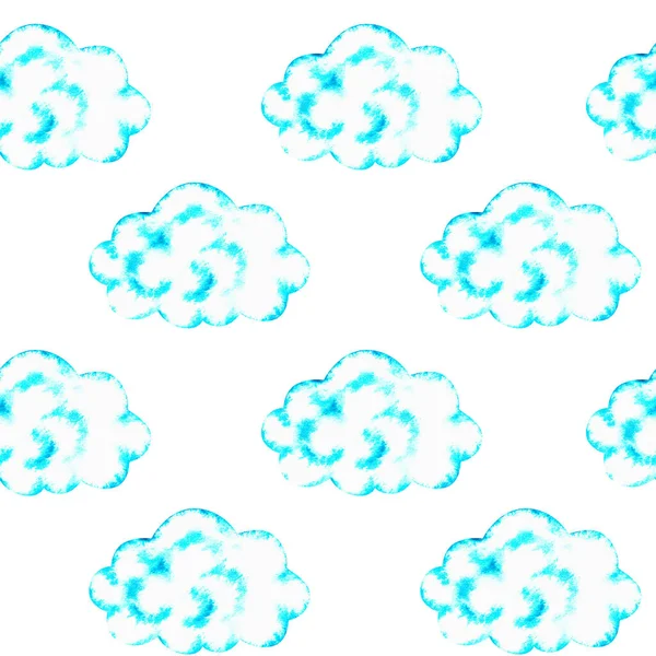 Kusursuz bulut deseni. Aziz Patrick Günü. Suluboya çizimi. Beyaz bir arkaplanda izole edilmiş.