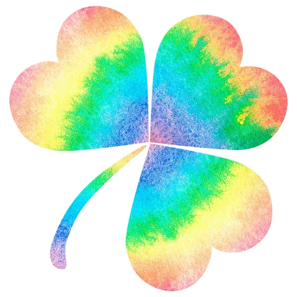 Rainbow shamrock klöver. St Patricks-dagen. Akvarell illustration. Isolerad på en vit bakgrund. — Stockfoto