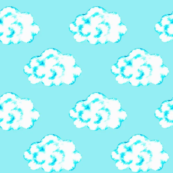 Безшовні хмари. День святого Патрика. Приклад з аквареллю. Ізольовані на синьому фоні. — стокове фото