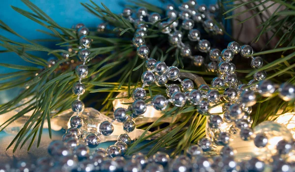 Hermoso Árbol Navidad Juguetes Navidad Vidrio Plástico — Foto de Stock