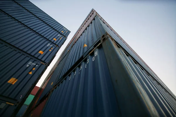 Caja Contenedores Del Buque Carga Carga Para Exportación Importación —  Fotos de Stock