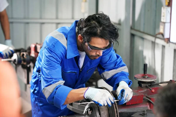Worker Changing Repair Part Wheels Car Service — стоковое фото