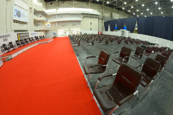 Interior Main Press Conference Hall International Exhibition Centre Podium Chairs — Stock Photo, Image