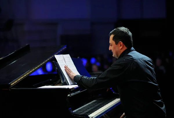 Famous Crimean Tartar Jazzman Usein Bekirov Playing Piano Concert Crimean — Foto Stock