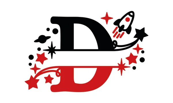 Alfabeto Crianças Divisão Espaço Abstrato Monograma Vetor Logotipo Modelo — Vetor de Stock