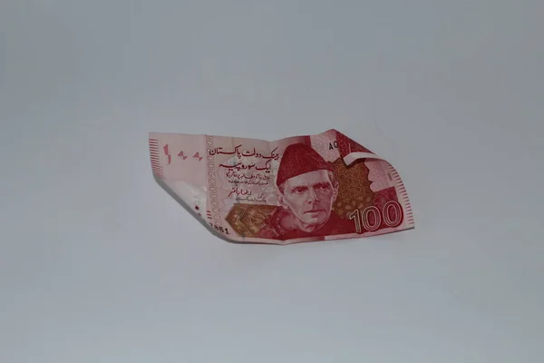 Pakistanlı Banknot Beyaz Arka Planda Rupi — Stok fotoğraf