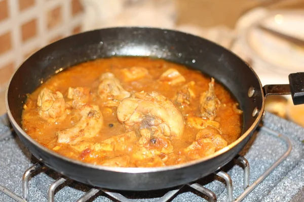 Chicken Karahi Der Pfanne Oder Karahi Desi Food Photography — Stockfoto