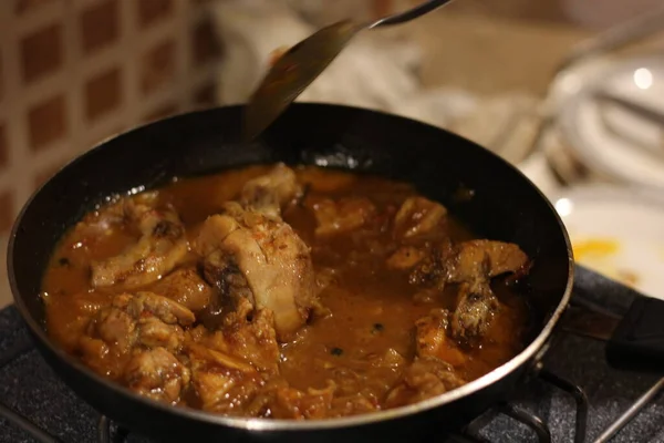 Chicken Karahi Der Pfanne Oder Karahi Desi Food Photography — Stockfoto