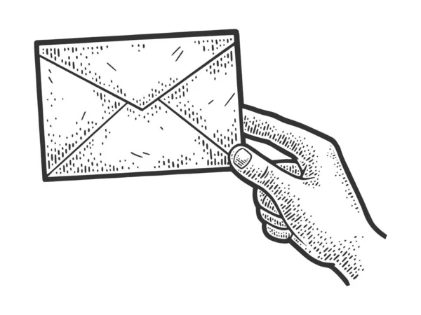 Letter envelope in hand sketch vector illustration — Stock vektor