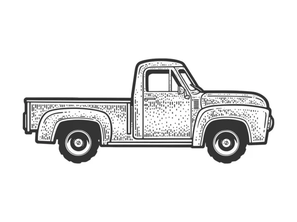 Ročník farma kamion skica vektorové ilustrace — Stockový vektor