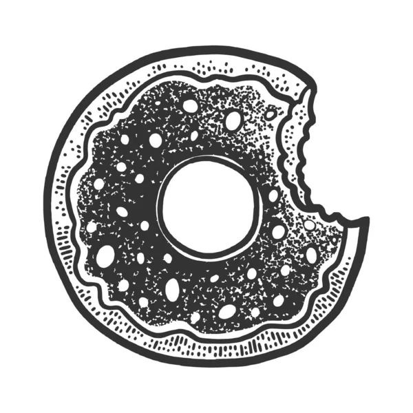 Bitten donut sketch vector illustration — 스톡 벡터