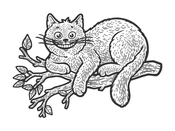 Cheshire Cat vázlat vektor illusztráció — Stock Vector