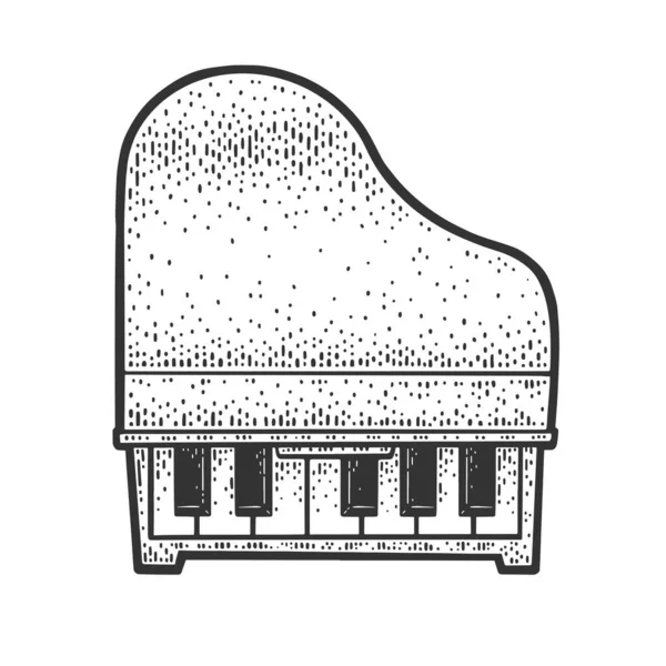 One octave small piano sketch vector illustration — Stock Vector