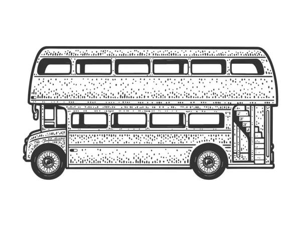 Double decker bus sketch vector illustration — Stock vektor