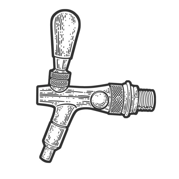 啤酒水龙头草图矢量插图 — 图库矢量图片