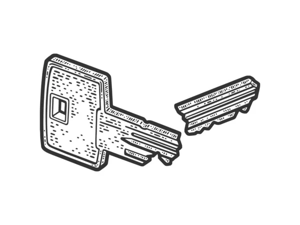 Broken key sketch raster illustration — Stock Photo, Image