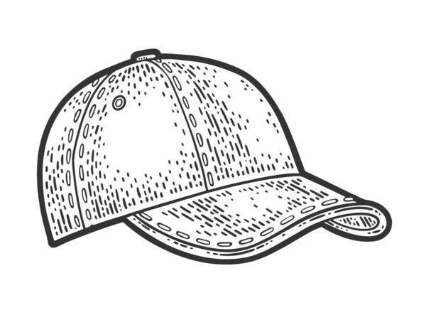 Baseball cap sketch raster illustration — Stock Photo, Image