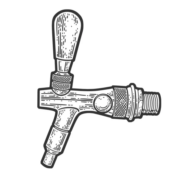 Beer tap sketch raster illustration — Stock Photo, Image