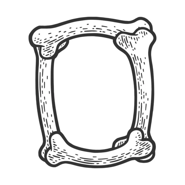 Letter O gemaakt van beenderen schets vector illustratie — Stockvector
