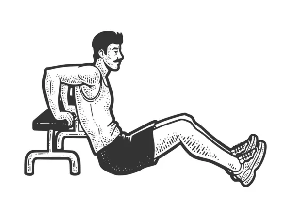 Homme faisant des sports exercice croquis vecteur — Image vectorielle