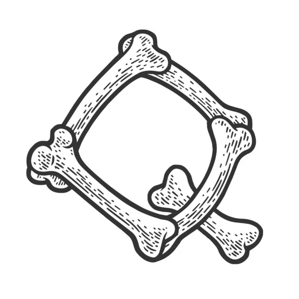 Буква Q сделана из векторной иллюстрации костей — стоковый вектор