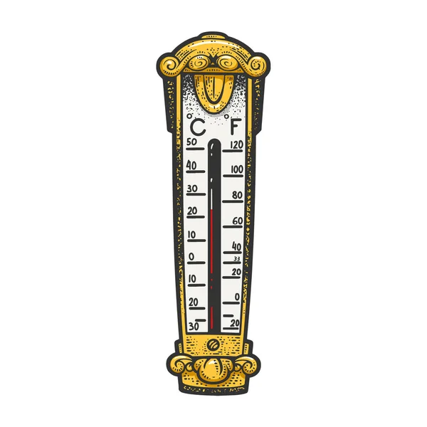 屋外温度計のカラースケッチベクトル — ストックベクタ