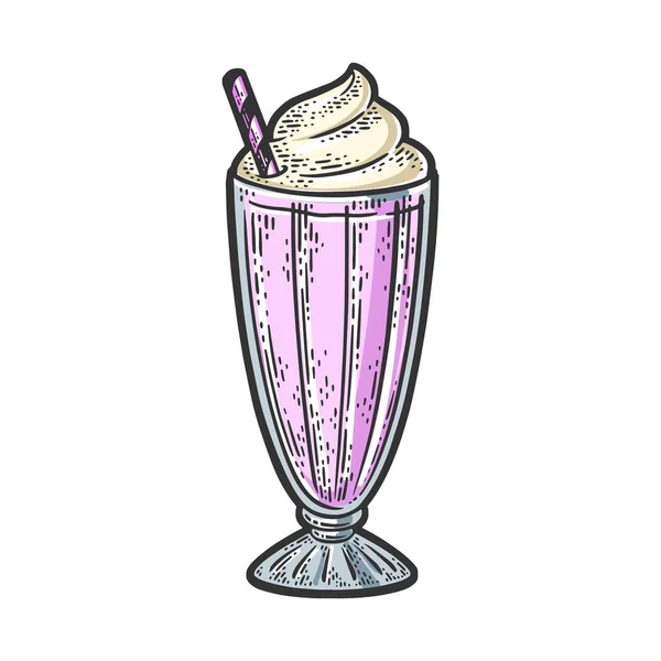 Milk Shake Linie Kunst Farbe Skizze Raster — Stockfoto