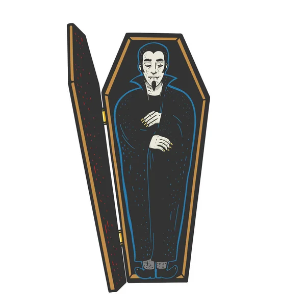 Illustration vectorielle de croquis couleur cercueil vampire — Image vectorielle