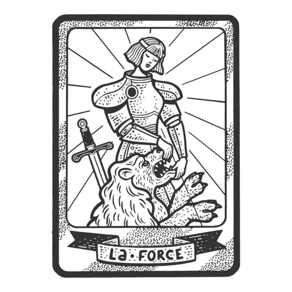 Tarot playing card Force sketch raster — ストック写真
