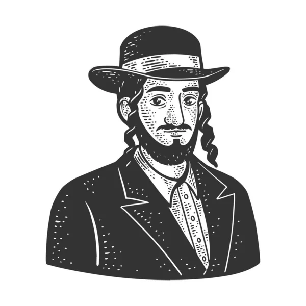 Orthodox Jew sketch vector illustration — Stockvector