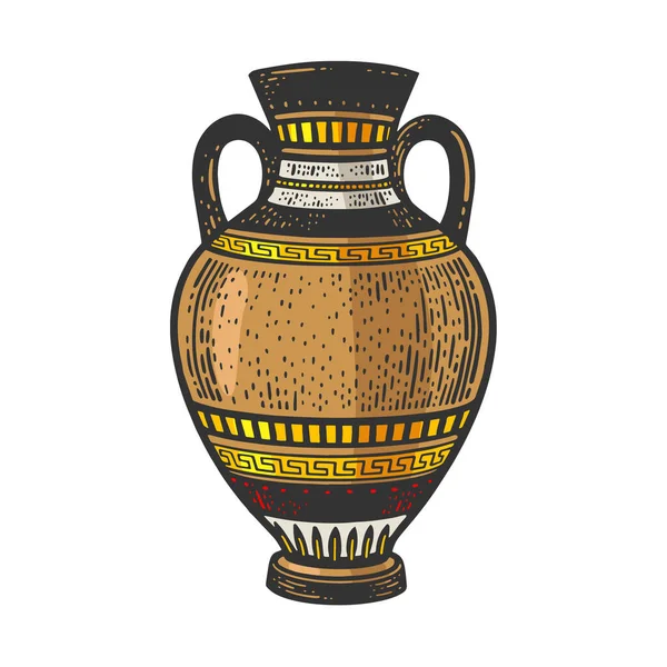 Ancient Greek Amphora color sketch vector — ストックベクタ