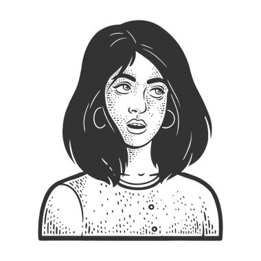 Göz yuvarlayan kız vektör çizimi