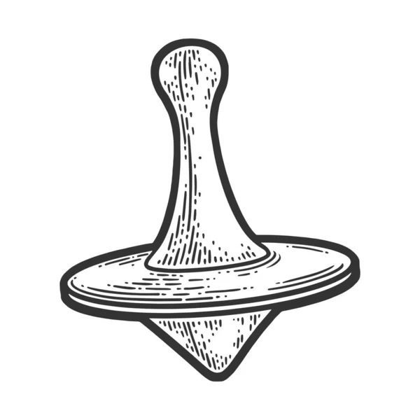 Spinning top sketch vector illustration — Stok Vektör