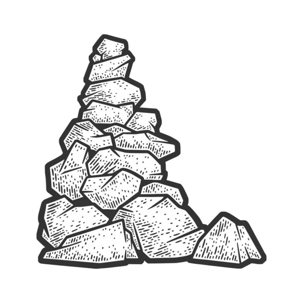 Cairn piedras esbozo vector ilustración — Archivo Imágenes Vectoriales