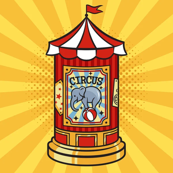 Circus advertising column pop art vector — Stok Vektör