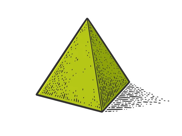 Vettore di schizzo a colori di forma geometrica piramidale — Vettoriale Stock